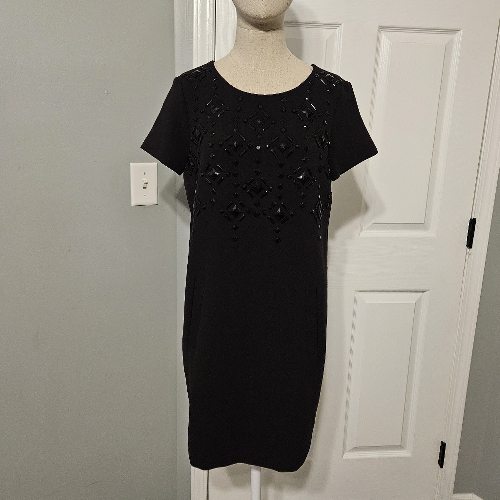 Club Monaco Black Mini Dress with Embellishments